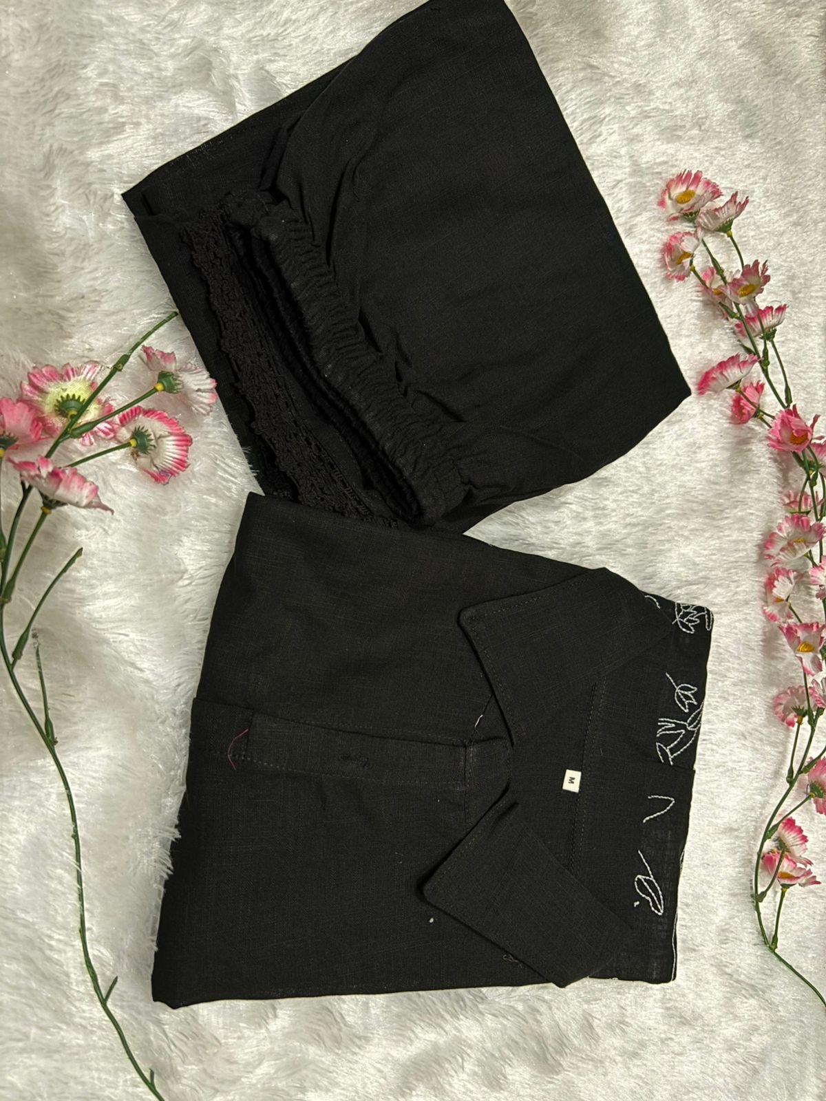 Black Coord Set with Elegant Embroidery Work